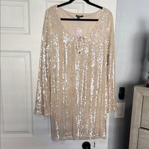 NWT Wild Fable Cream Sequin dress